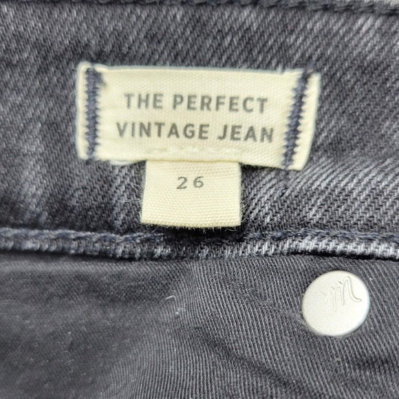 Madewell The Perfect Vintage Jeans Size 26 High Rise Straight Washed Black - Picture 5 of 10